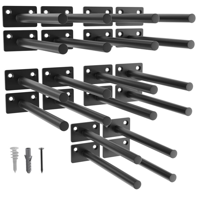 LEOPO Black 20 Pack-10 inch Floating Shelf Bracket, Concealed Shelf Support,Hidden Brackets for Floating Wood Shelves - Image 1